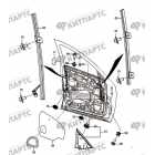 Направляющие стеклоподъемника передней двери и треугольная накладка
